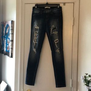 KanCan low rise, destroyed jeans